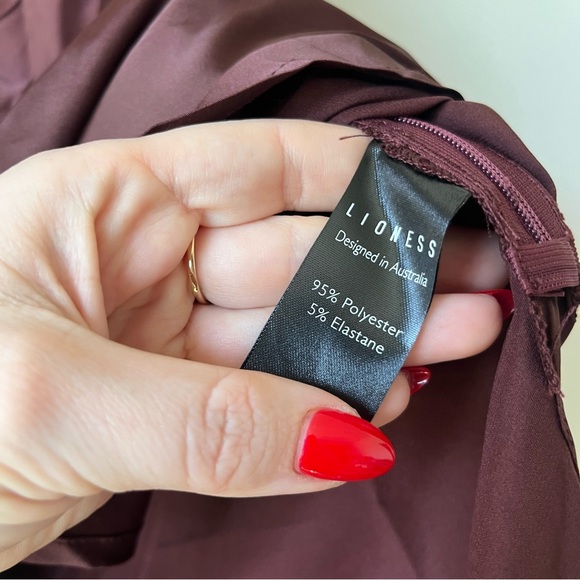 Princess Polly Lioness Original Sin Garnet Satin Cowl Neck Mini Dress M - Picture 14 of 15